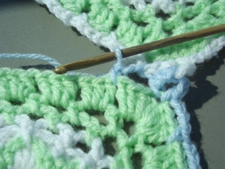 Single Crochet Into Current Square
