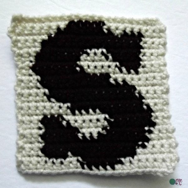 S – Uppercase and Lowercase Tapestry Block ~ FREE Crochet Pattern