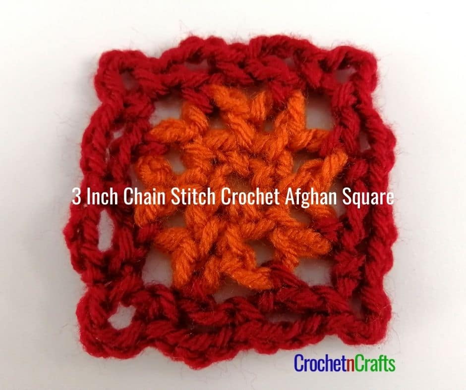 3Inch ChainStitch Afghan Square FREE Crochet Pattern