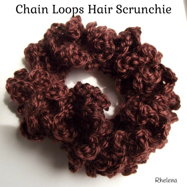 Chain Loops Hair Scrunchie ~ FREE Crochet Pattern