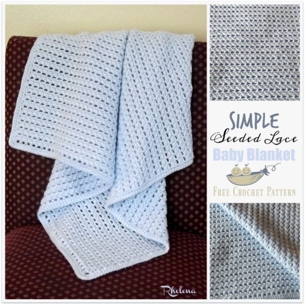 Simple Seeded Lace Baby Blanket ~ FREE Crochet Pattern