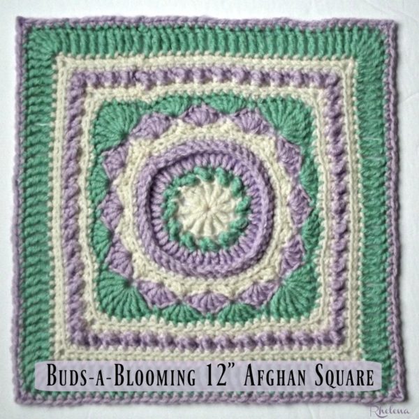 Buds-a-Blooming 12" Afghan Square ~ FREE Crochet Pattern Buds-a-Blooming 12" Afghan Square ~ FREE Crochet Pattern