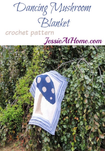 Crochet Corner to Corner Tapestry Mushroom Blanket.