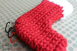Mini Christmas Stocking by Cream Of The Crop Crochet