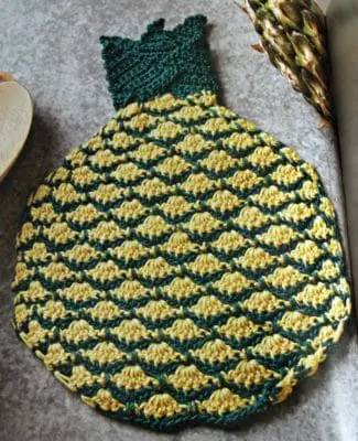Pineapple dishcloth pattern, but can also be used as an applique.