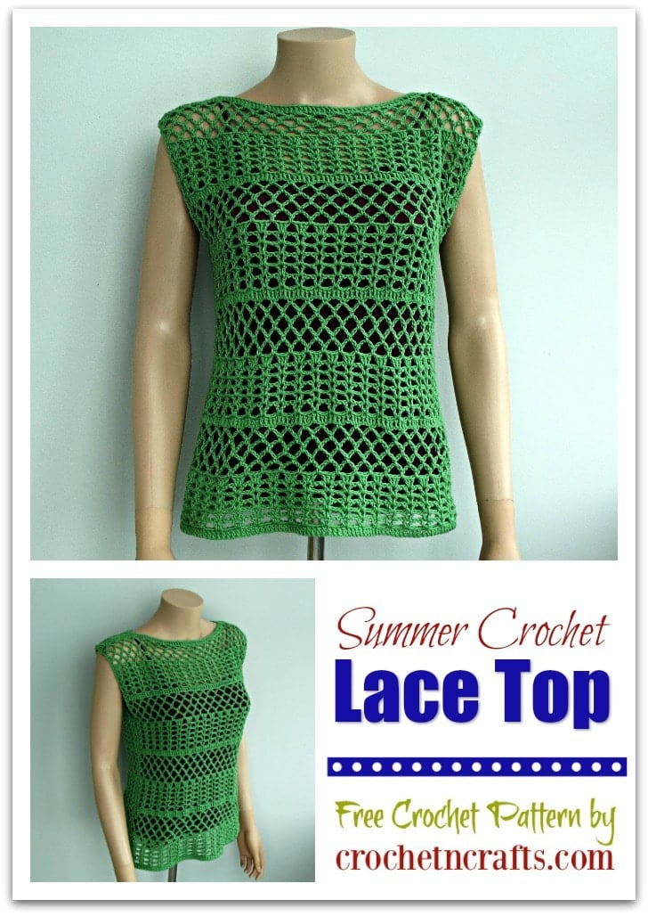 Free crochet pattern for the summer crochet lace top. The crocheted top pattern is available in 5 women sizes from XS to XL, and is perfect for summer weather.
#top #summer #freecrochetpattern #crochetncrafts #rhelena