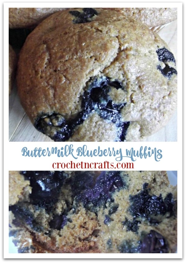 Buttermilk Blueberry Muffins Recipe. A healthy and delicious muffin recipe by crochetncrafts.com. #recipe #muffins #blueberry #crochetncrafts.com