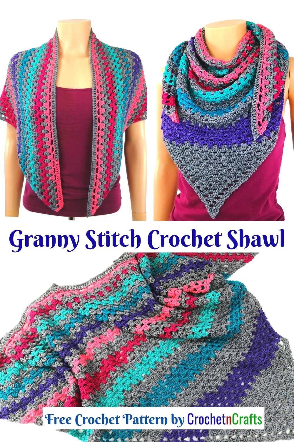 Granny Stitch Crochet Shawl Pattern CrochetNCrafts