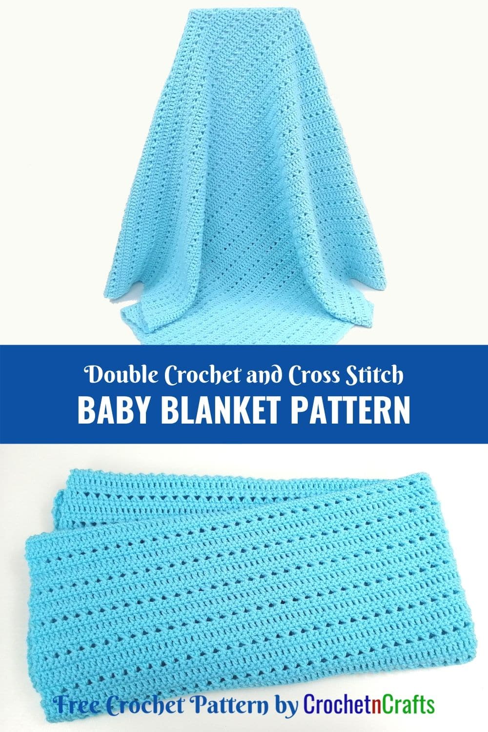 Double Crochet and Cross Stitch Baby Blanket CrochetNCrafts