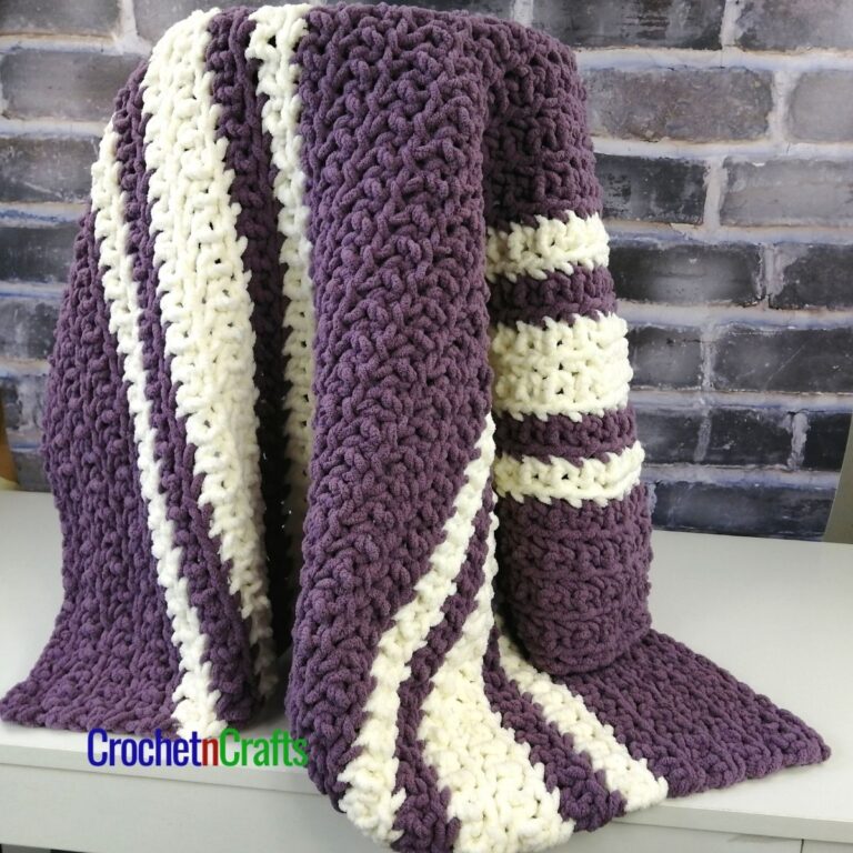 Broomstick Crochet Afghan Pattern with Popcorns FREE Crochet Pattern