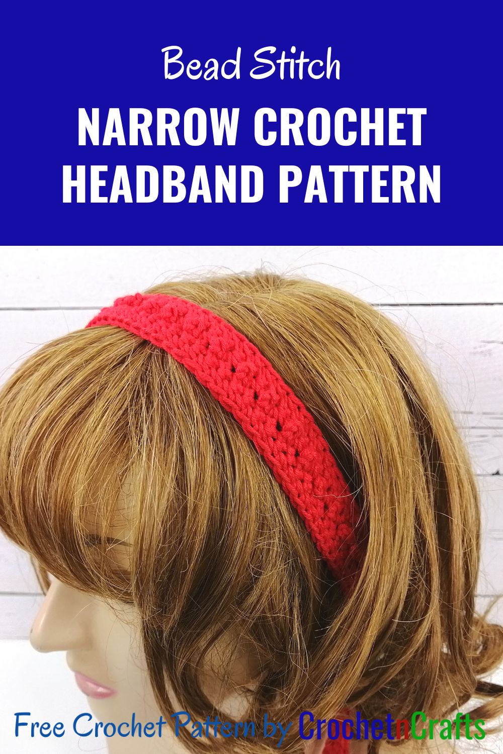 Bead Stitch Narrow Crochet Headband Pattern CrochetNCrafts