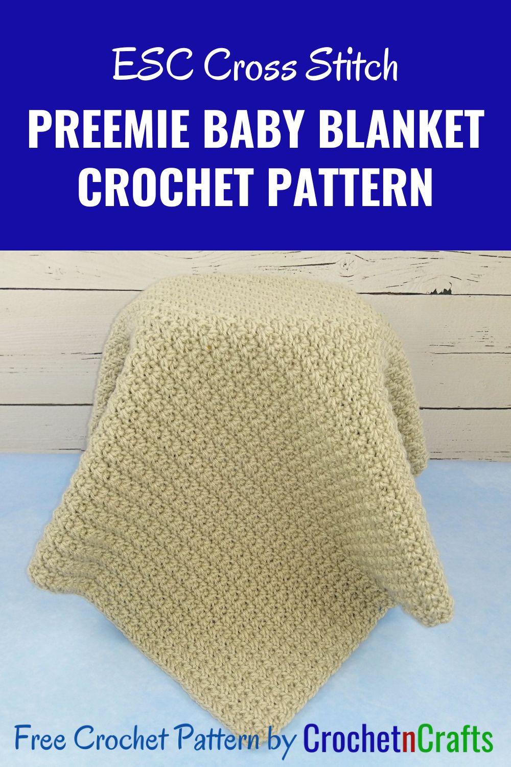 ESC Cross Stitch Preemie Baby Blanket Crochet Pattern CrochetNCrafts