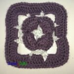 Crochet Flower Square Worked Up in Two Colors.
