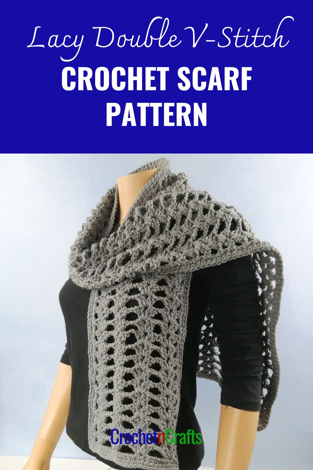 Lacy Double VStitch Scarf Pattern CrochetNCrafts