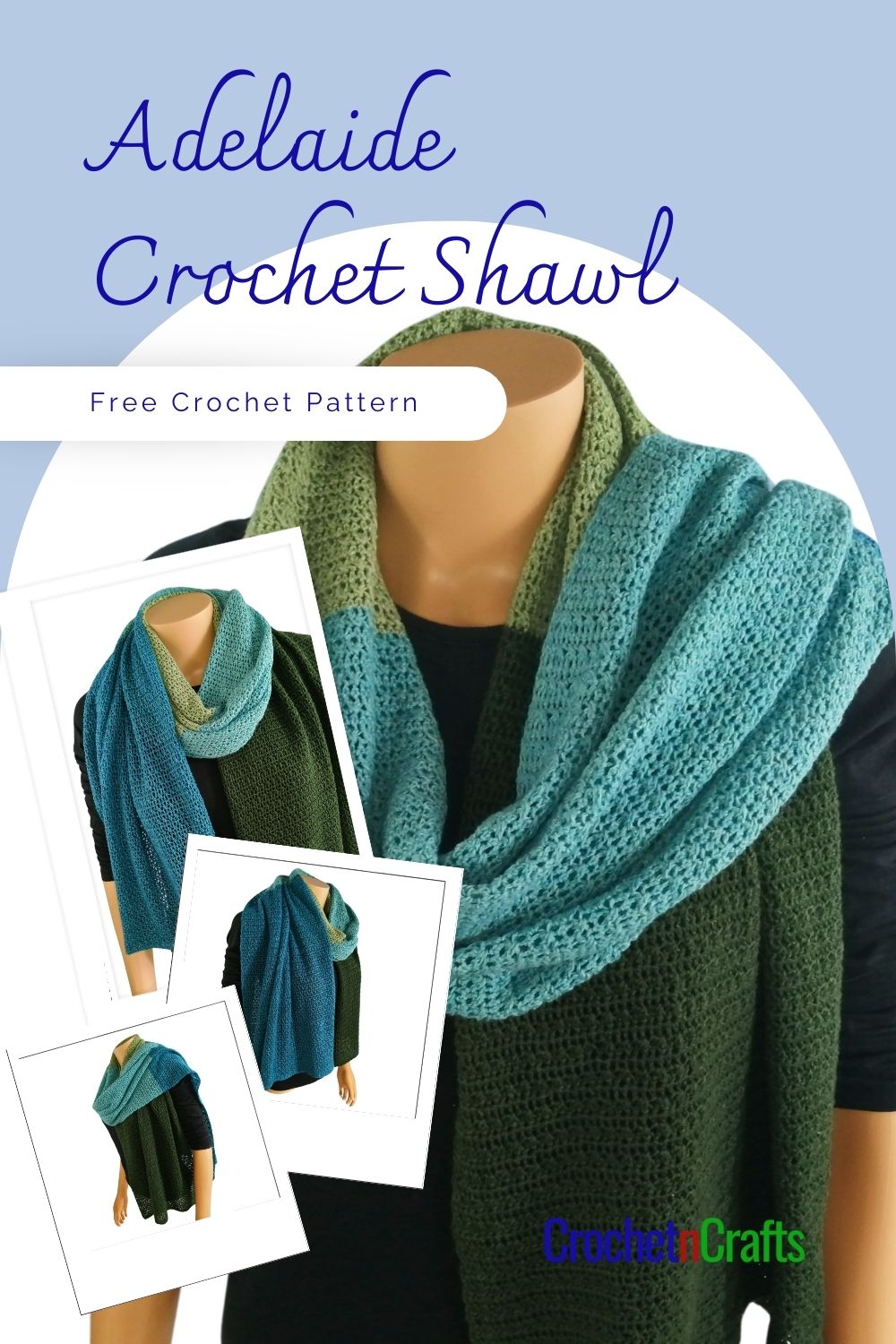 Single Crochet and ESC Cross Stitch Shawl Adelaide CrochetNCrafts