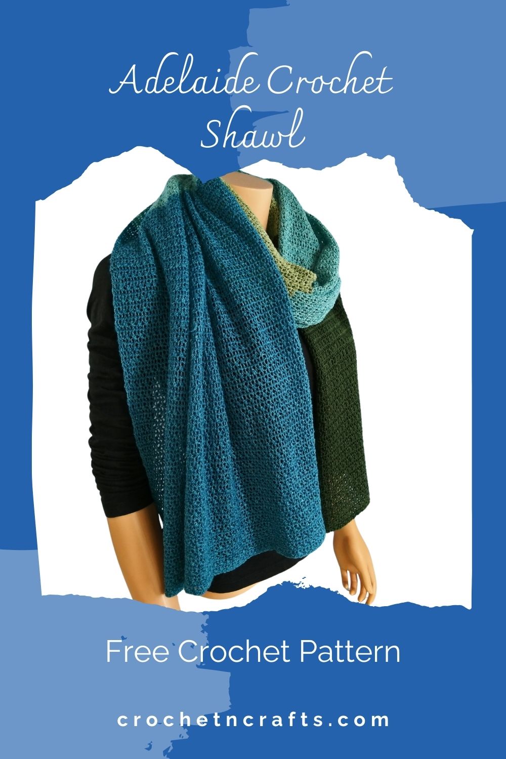 Single Crochet and ESC Cross Stitch Shawl Adelaide CrochetNCrafts