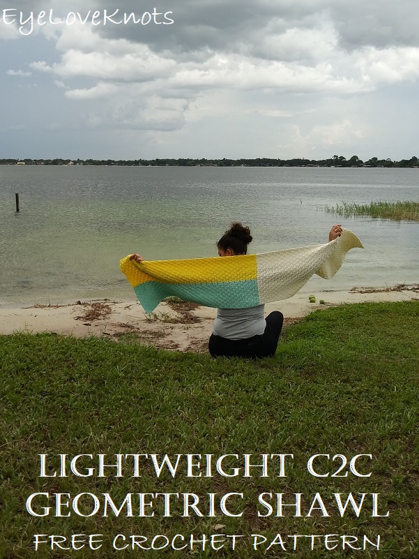 Lightweight C2C Geometric Shawl by EyeLoveKnots