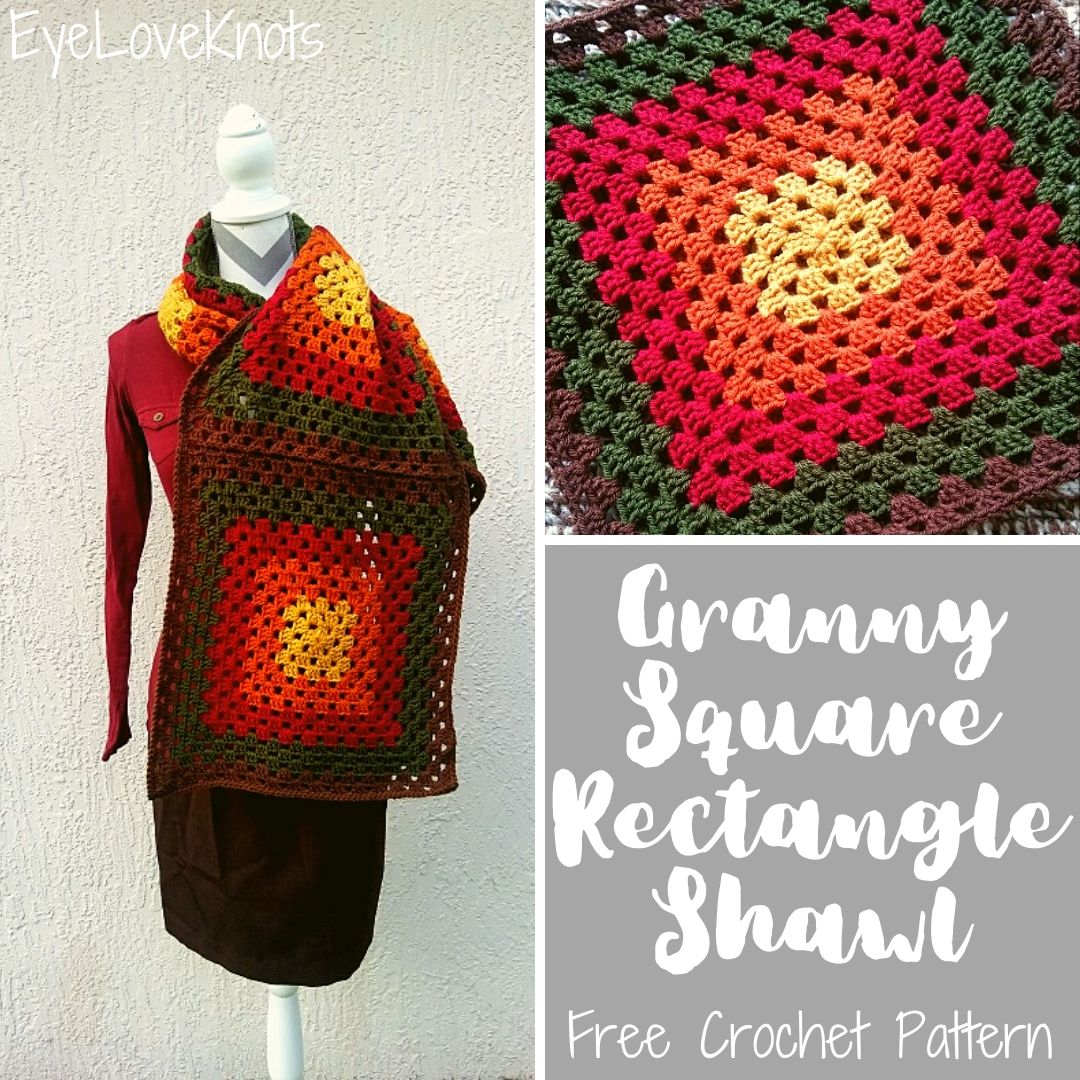 Fall Inspired, Granny Square Rectangle Shawl by EyeLoveKnots