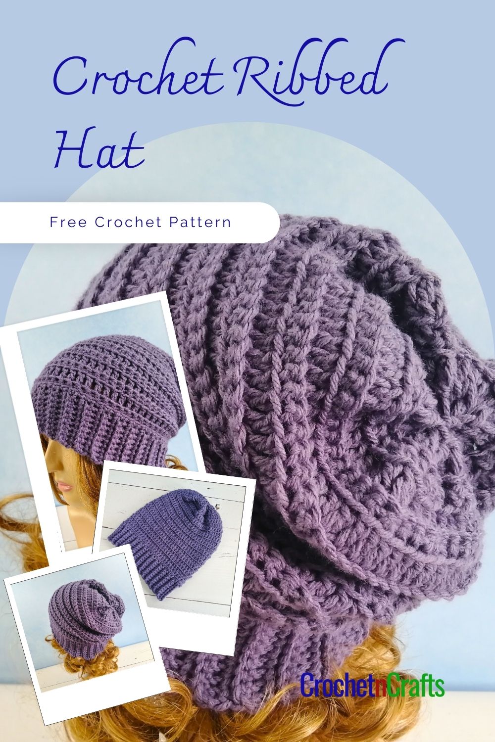 Single Rib Hat Pattern Single and Double Crochet Ribbed Hat - CrochetNCrafts