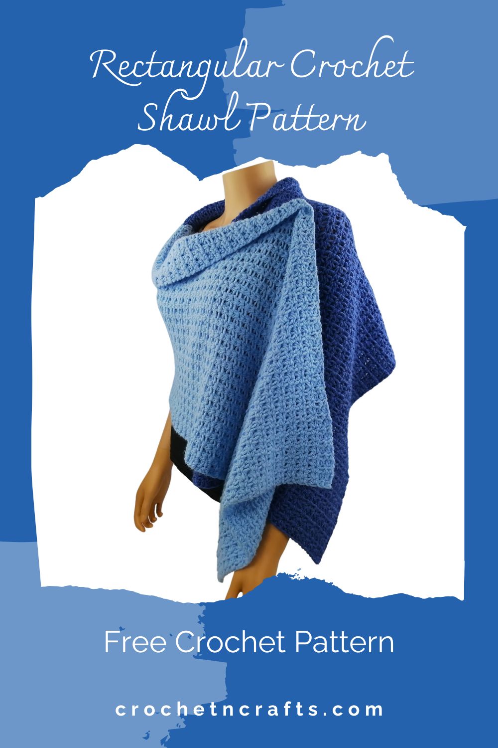 Pretty Simple Rectangular Crochet Shawl Pattern - CrochetNCrafts