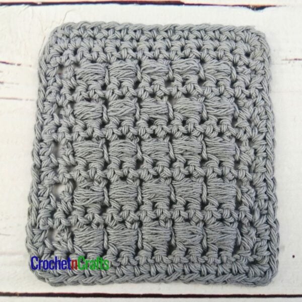Horizontal puff stitch shown from the right side.