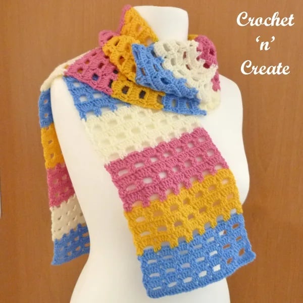 Crochet Spring Box Scarf by Crochet 'N' Create