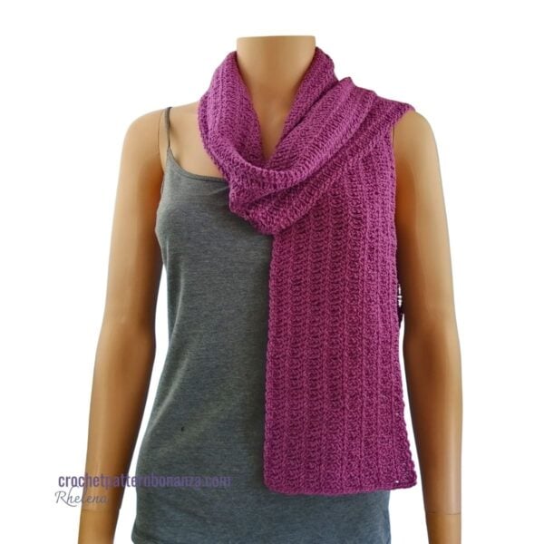 Lightweight Crochet Scarf - Spider & Chain Stitch by Crochet Pattern Bonanza