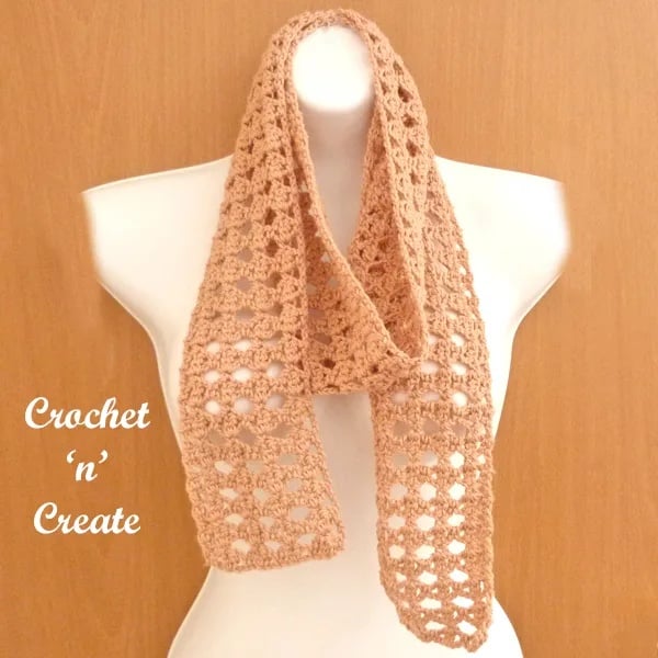Summer Lace Crochet Scarf by Crochet 'N' Create