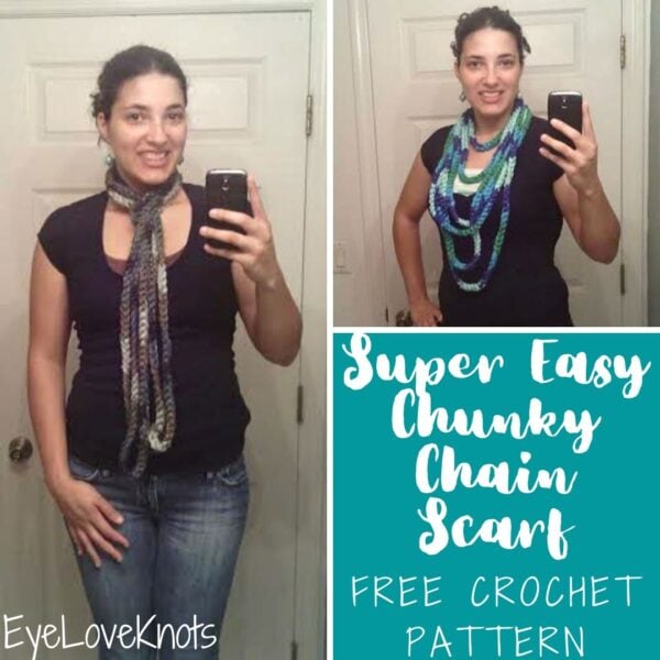 Super Easy Chunky Chain Scarf by EyeLoveKnots