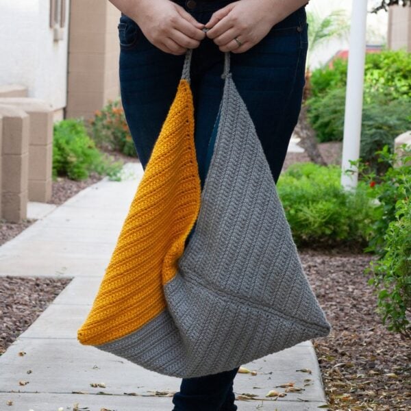 Easy Trifold Crochet Bag Pattern by Winding Road Crochet