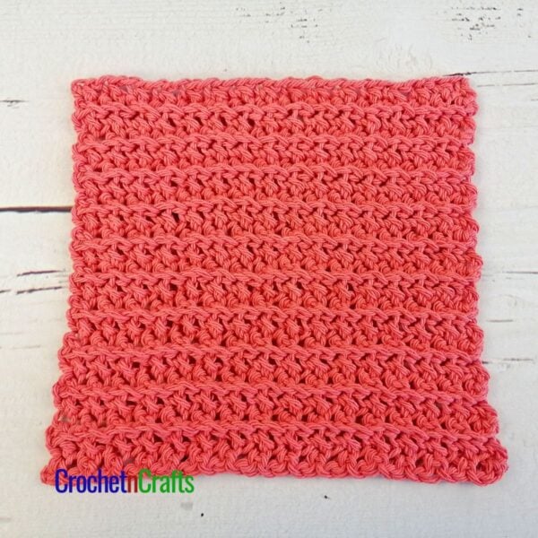 Groovy Crochet Washcloth Laid Flat