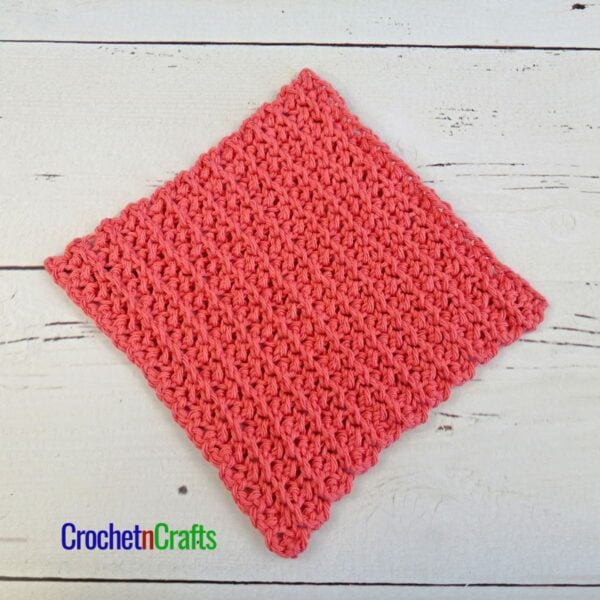 Groovy Crochet Washcloth Laid Flat