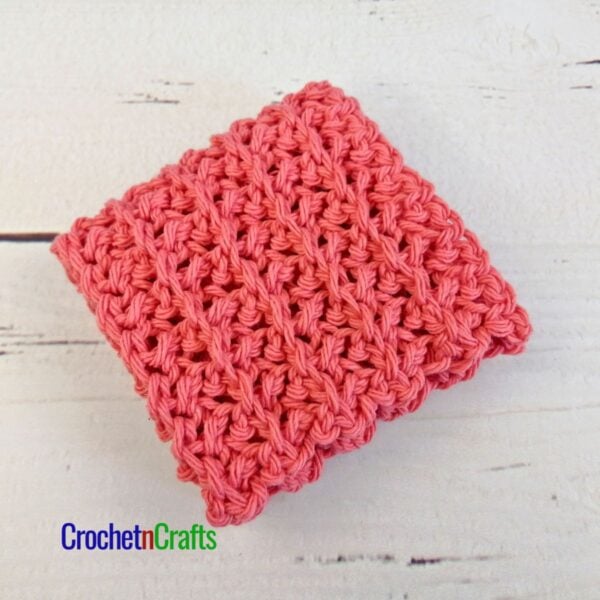 Groovy Crochet Washcloth Folded Up