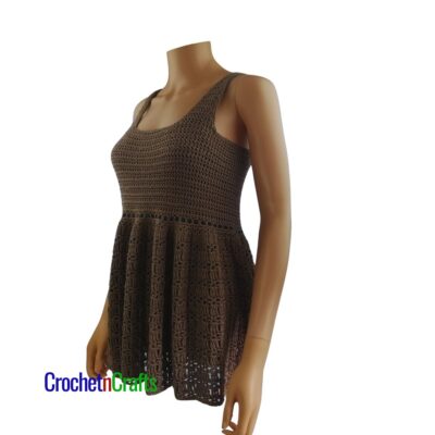 Crochet Peplum Top with Lots of Ruffles - Side View