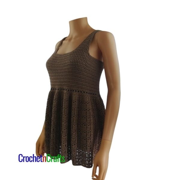 Crochet Peplum Top with Lots of Ruffles - Side View