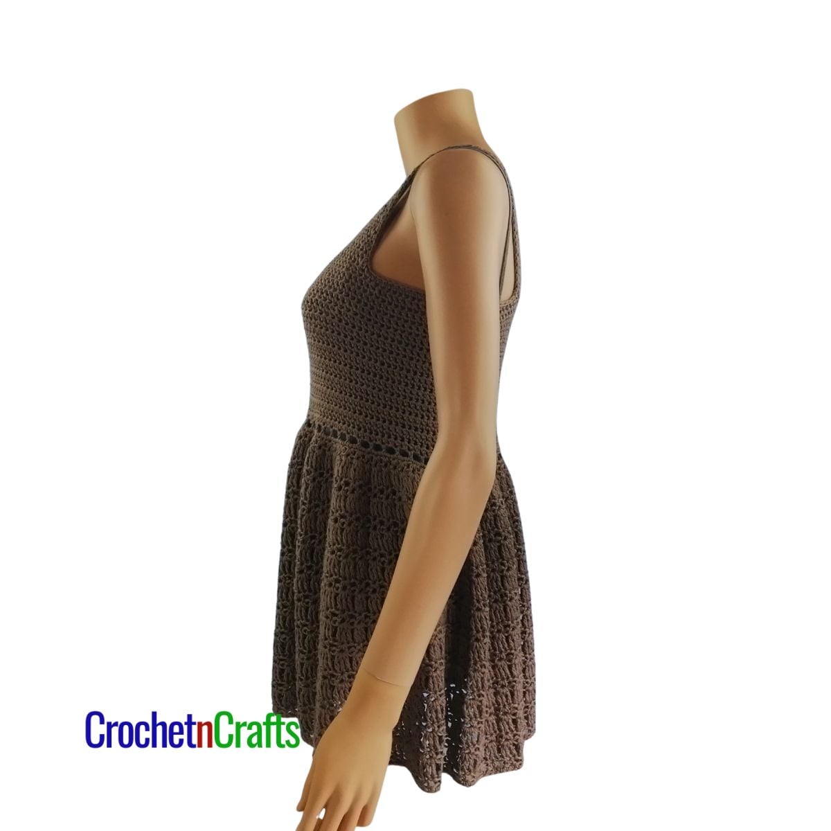 Crochet Peplum Top with Lots of Ruffles - Side View