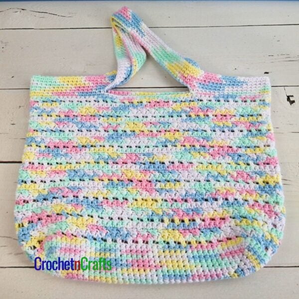Crochet Cotton Tote Bag Pattern Laid Flat