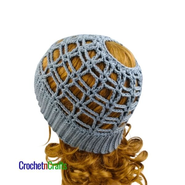 Crochet Ponytail Beanie Pattern - Vivi