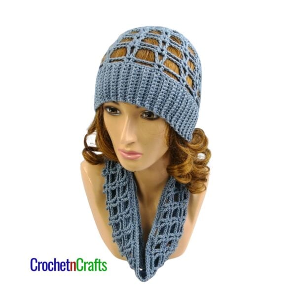 Crochet Ponytail Beanie and Cowl Pattern - Vivi