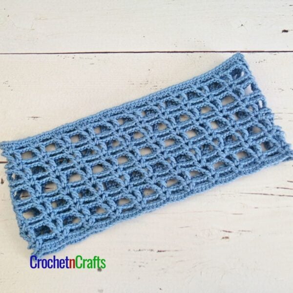 Lightweight Crochet Cowl Pattern - Laid Flat