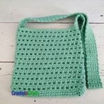 Crochet messenger laid flat.
