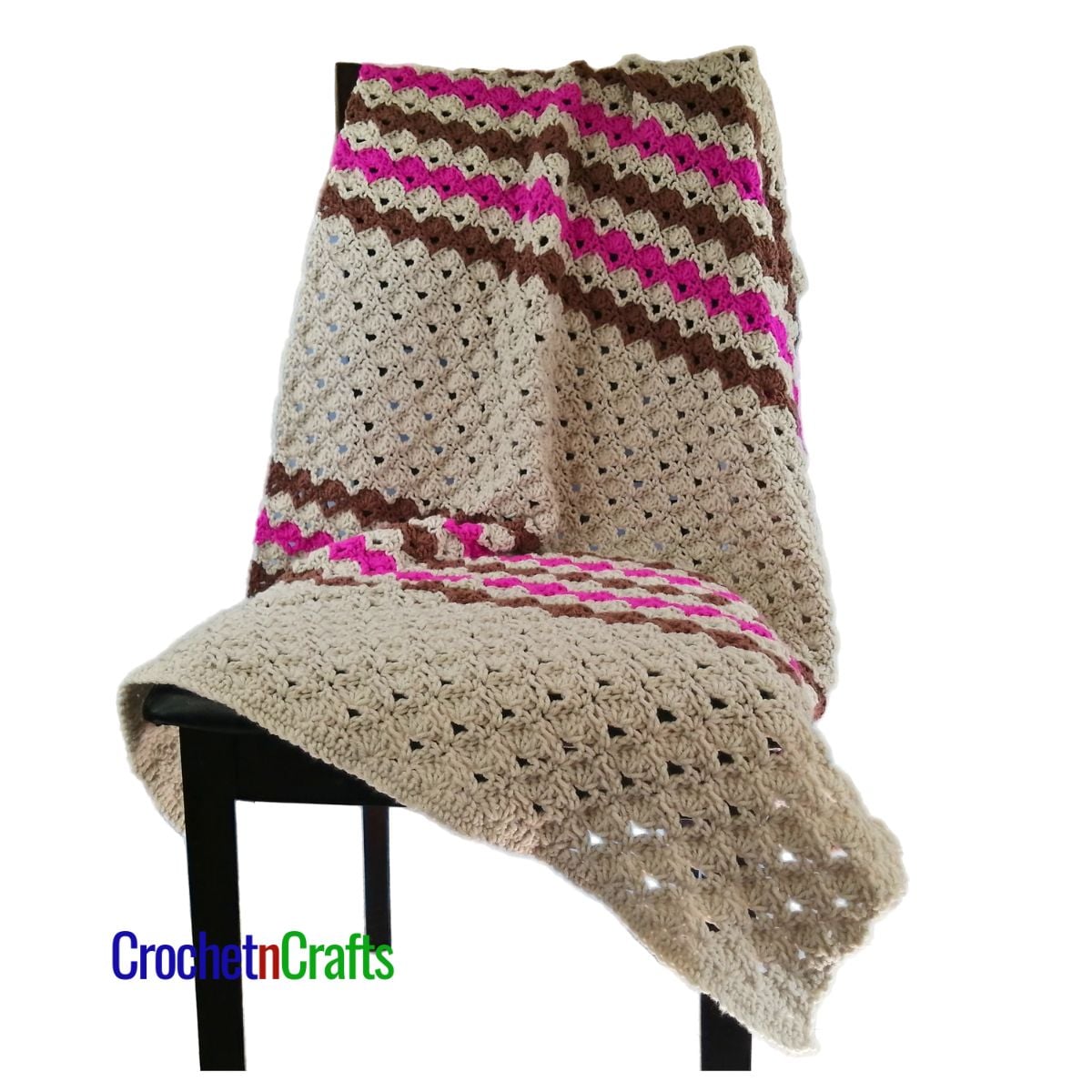 Shell Blanket Crochet Pattern - Alternating Shells and V's