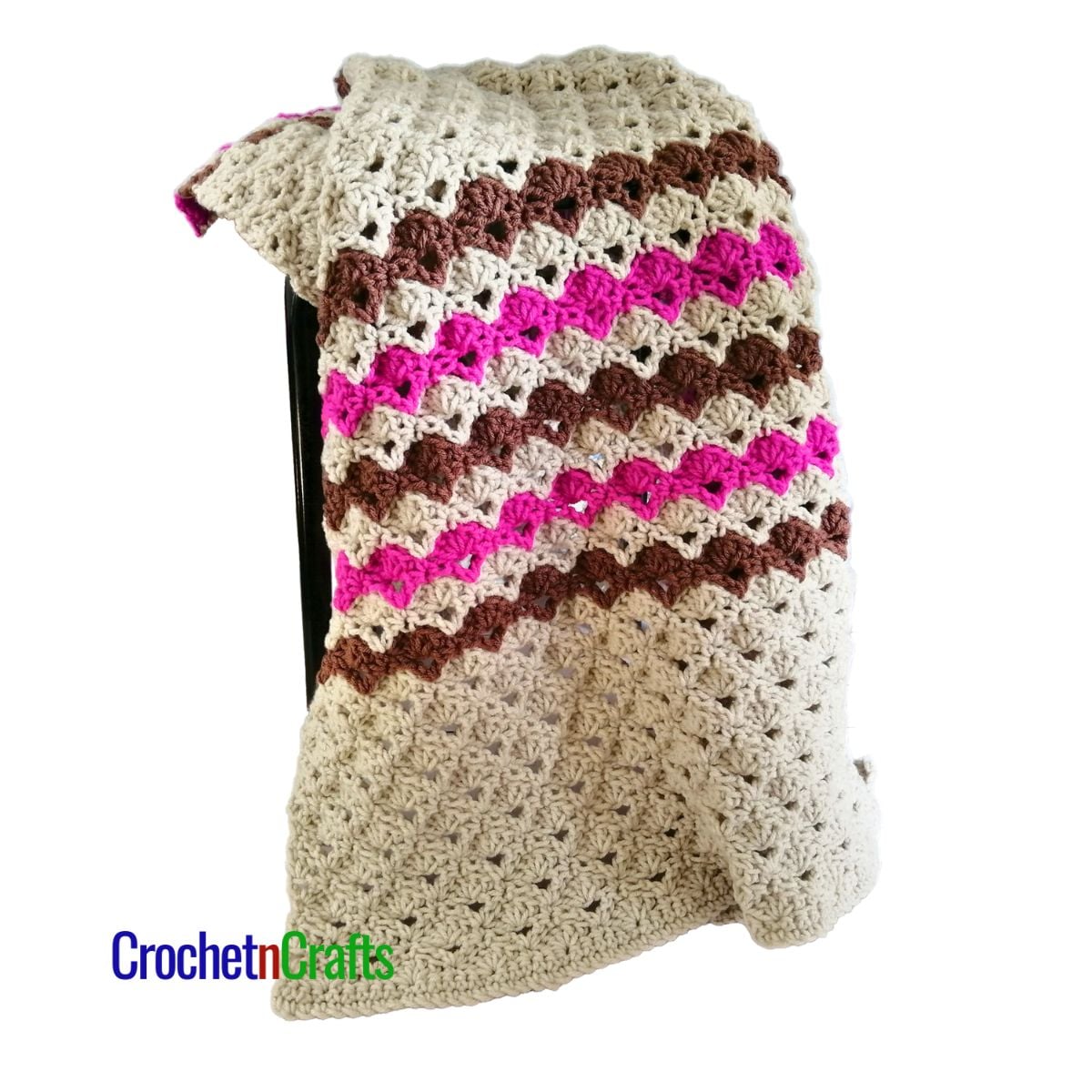Shell Blanket Crochet Pattern - Alternating Shells and V's