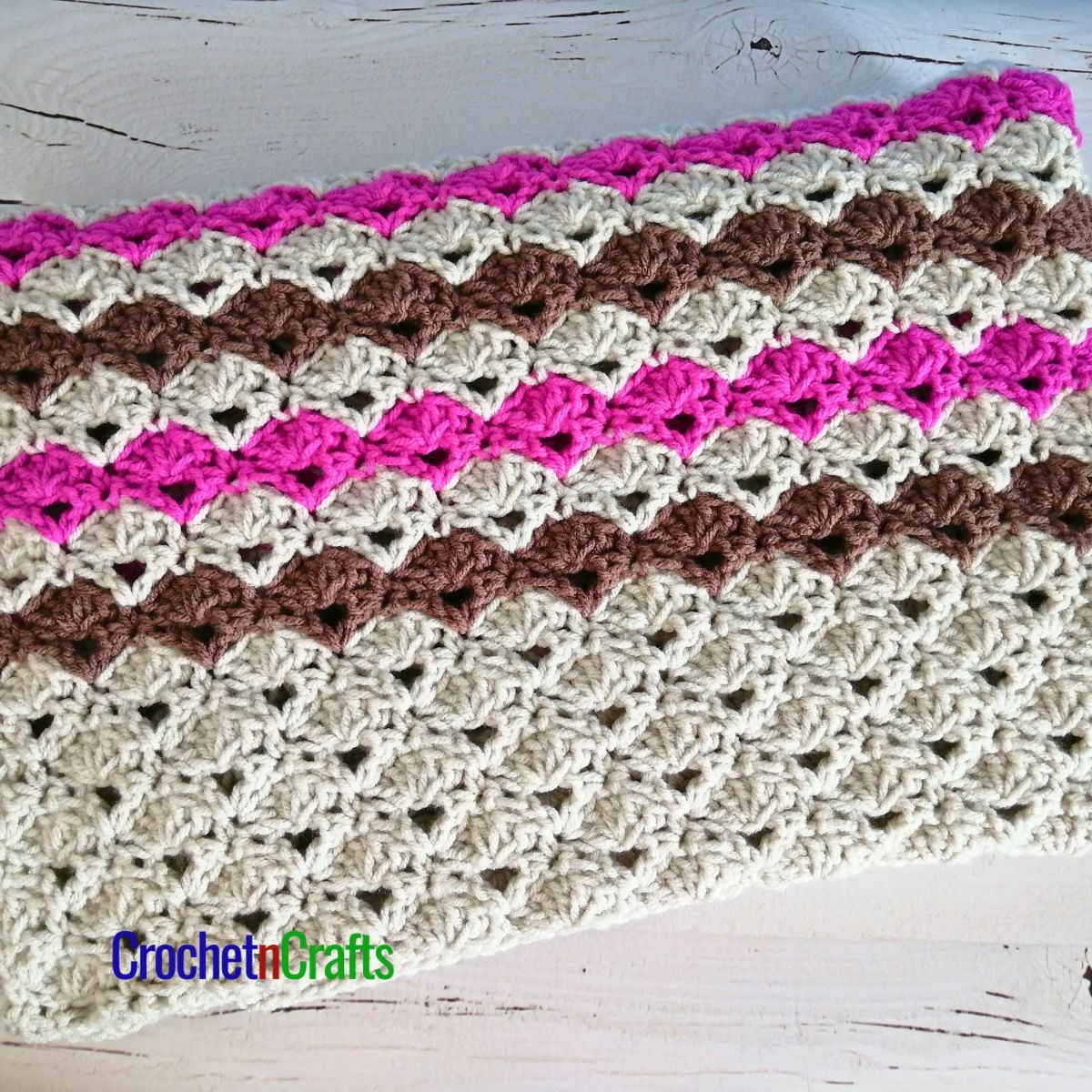 Shell Blanket Crochet Pattern - Alternating Shells and V's