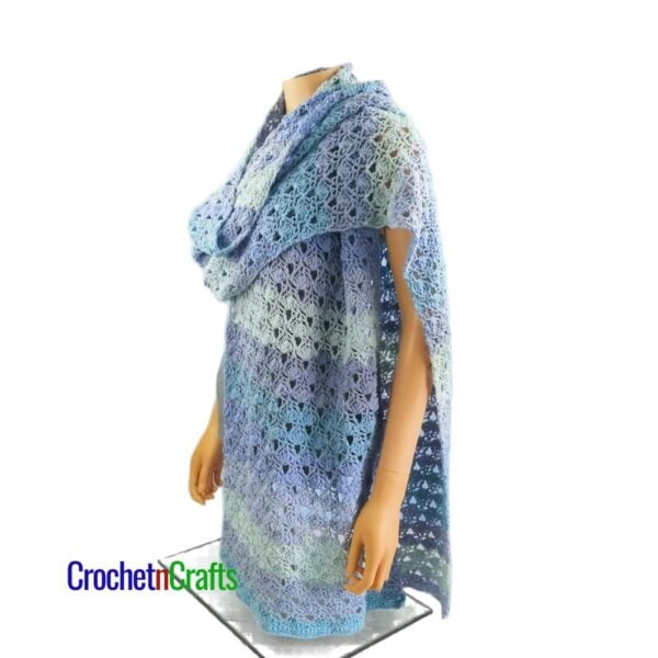 Shell Shawl Crochet Pattern - Alternating Shells and V's