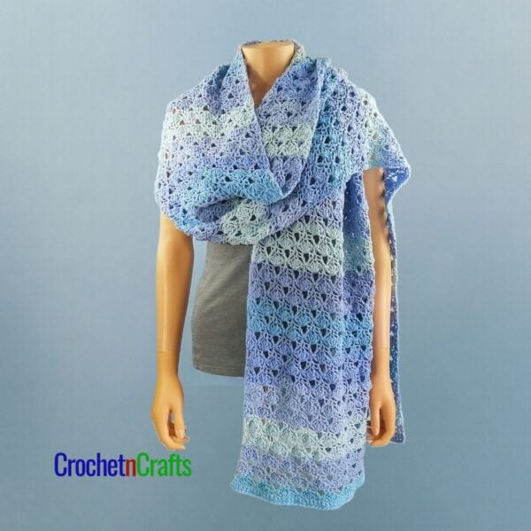 Shell Shawl Crochet Pattern - Alternating Shells and V's