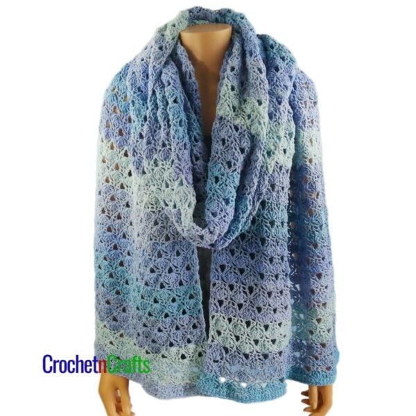 Shell Shawl Crochet Pattern - Alternating Shells and V's